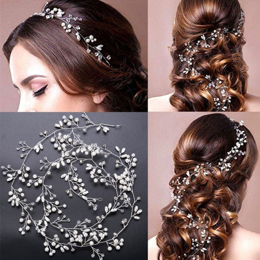 Bridal Crystal Pearl Hair Vine